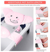 Load image into Gallery viewer, AIR&amp;TREE Baby Bath Seat Support Net, Quick Drying, Adjustable, Comfortable, Non-Slip, Infant Bathtub Sling Shower Mesh for a Tub, with Safety Support Corner (Pink Elephant)

