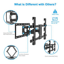 Load image into Gallery viewer, JUSTSTONE TV Wall Mount Bracket Full Motion for Most 32-80 Inch LED/LCD/OLED Flat Screen Curved TVs with Articulating Dual Arm Swivel Tilt Up to 110 lbs, Max VESA 600X400mm
