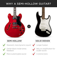 Load image into Gallery viewer, Best Choice Products Semi-Hollow Body Electric Guitar Set w/Dual Humbucker Pickups, 3-Way Pickup Selector, Case, Electronic Tuner, Capo, Strap, Picks, Cutaway Design - Red
