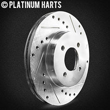 Load image into Gallery viewer, Hart Brakes Front and Rear Brake Rotors Silver Drilled Slotted Heavy Duty Pads Compatible For 2000-2006 Cadillac Escalade, Escalade ESV, Escalade EXT, Chevrolet Avalanche 1500, Silverado 1500
