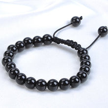 Load image into Gallery viewer, Massive Beads Black Onyx Beads, 8MM Semi-Precious Gemstones Adjustable Bracelet,Unisex (Onyx)
