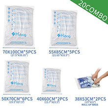 Load image into Gallery viewer, HIBAG Space Saver Bags, 20 Pack Vacuum Storage Bags (6 Medium, 5 Large, 5 Jumbo, 2 Small, 2 Roll Up Bags) with Hand Pump for Bedding, Comforter, Pillows, Towel, Blanket, Clothes
