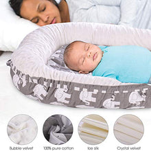 Load image into Gallery viewer, Detachable Baby Nest with Mattresses, Portable Newborn Lounger for Baby 0-24 Months, Soft, Machine Washable, Lightweight (Grey/Elephant)
