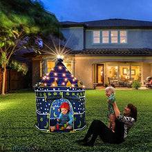 Load image into Gallery viewer, LimitlessFunN Kids Play Tent with Star Lights &amp; Carrying Case [ Pop Up Portable Glow in The Dark Stars Blue ] Children Castle Playhouse for Girls &amp; Boys, Indoor &amp; Outdoor Use
