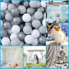 Load image into Gallery viewer, GOGOSO Ball Pit Balls - Plastic Play Pit Balls Crawl Balls with Color Grey, Light Grey, White for Baby Kids Playpen Pool, 2.2 Inch, 100 pcs
