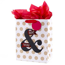 Load image into Gallery viewer, Hallmark 13" Large Anniversary Gift Bag with Tissue Paper (You &amp; Me, Polka Dots on White) for Anniversary, Valentines Day, Grooms Gift and More
