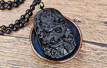 Load image into Gallery viewer, Mson Natural Obsidian Dragon Necklace Natural Stone Pendant Jade Lucky Blessing Pendant Jewelry Fine Jewelry for Men or Women
