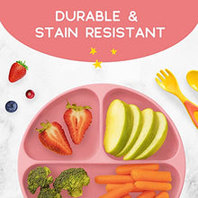Load image into Gallery viewer, JULIAIRE Suction Plates for Baby - Toddler Plates - Suction Plates for Toddlers - Plates Divided Into 3-Portions - Baby Plates Microwave Dishwasher Safe
