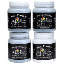 Load image into Gallery viewer, Polly Plastics Rock Tumbler Refill Grit Media Kit (3 pounds) | 4-Steps For Tumbling Stones
