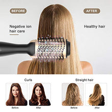 Load image into Gallery viewer, Hot Air Brush, Bongtai Hair Dryer Brush Hair Dryer &amp; Volumizer 3 in 1 Brush Blow Dryer Styler for Rotating Straightening, Curling, Salon Negative Ion Ceramic Blow Dryer Brush(Golden)
