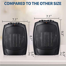 Load image into Gallery viewer, Kismile Small Space Heater Electric Portable Heater Fan for Home and Office Ceramic Fan Heaters with Adjustable Thermostat, 750W/1500W (8.1 Inch, Black)
