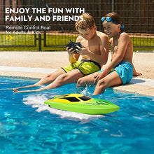 Load image into Gallery viewer, Zyerch RC Boat - Remote Control Boat with LED Light for Pools and Lakes, 2.4Ghz Self-Righting RC Boats for Adults and Kids, Boat with 2 Rechargeable Battery, Low Battery Alarm, 25 km/h, Green
