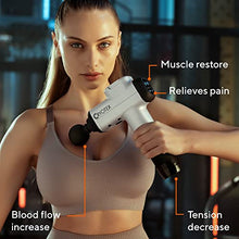 Load image into Gallery viewer, Cryotex Massage Gun – Back &amp; Neck Deep Tissue Handheld Percussion Massager – Six Different Heads for Different Muscle Groups - 30 Speed Levels
