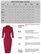 Load image into Gallery viewer, MUXXN Mid Length Cocktail Work Pencil Dress 3/4 Sleeve Dresses for Women (Navy Blue S)
