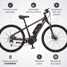 Load image into Gallery viewer, Schwinn Voyageur Electric Bike, Mid-Drive, Large Step-Through Frame, Dark Blue
