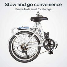 Load image into Gallery viewer, Schwinn Loop Adult Folding Bike, 20-inch Wheels, Rear Carry Rack, White
