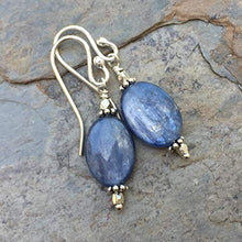 Load image into Gallery viewer, Kyanite Earrings with Sterling Silver, 1.5 inch
