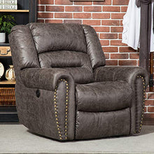 Load image into Gallery viewer, ANJ Electric Recliner Chair W/Breathable Bonded Leather, Classic Single Sofa Home Theater Recliner Seating W/USB Port (Smoky Gray)
