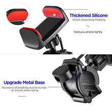 Load image into Gallery viewer, IPOW Bike Phone Mount Holder with Durable Metal Base Silicone Clamp Rubber Band Bicycle Motorcycle Phone Mount Holder Universal Phone Holder for Bike Fit 0.6"-1.2" Handlebars iPhone, Samsung Galaxy
