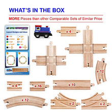 Load image into Gallery viewer, Tiny Conductors 67 Piece Wooden Train Track Set with Train Car, 100% Real Wood, Compatible with Thomas and All Other Major Brands Wooden Toy Railroad Sets (67-Piece)
