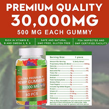 Load image into Gallery viewer, Hemp Gummies 30000MG - 100% Natural Hemp Oil Infused Gummies for Pain, Anxiety, Stress &amp; Inflammation Relief, Calm Mood
