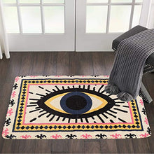 Load image into Gallery viewer, HAOCOO Evil Eye Area Rugs 2’x3’ Non-Slip Tribal Style Small Throw Rugs Super Soft Velvet Creative Accent Distressed Floor Carpet for Door Mat Entryway Bedroom Decor
