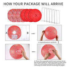 Load image into Gallery viewer, Blulu Picnic Party Decorations Paper Lanterns Round Hanging Lanterns Picnic Party Lanterns for Summer Barbecue Birthdays Holidays Picnic Party Supplies (White and Red Plaid, Pure Red, 6 Pieces)
