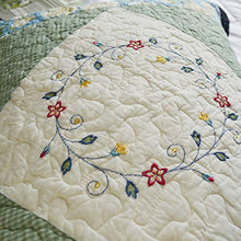 Load image into Gallery viewer, KASENTEX 100% Cotton Sham Floral Patchwork Design, Soft &amp; Machine Washable, Two Standard Shams 20x26, Coastal Blue
