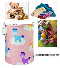 Load image into Gallery viewer, QUEENLALA Large Storage Basket,Laundry Hamper/Bathroom/Home Decor/Collapsible Round Storage Bin,Boys and Girls Hamper/Boxes/Clothing（Pink Unicorn）
