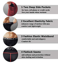 Load image into Gallery viewer, SILKWORLD Men's Compression Shorts Pockets Sports Running Tight,Red-2,M
