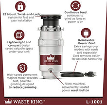 Load image into Gallery viewer, Waste King L-1001 Garbage Disposal with Power Cord, 1/2 HP
