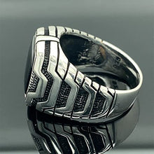 Load image into Gallery viewer, Mens Square Onyx Ring, Black Onyx Stone Ring, Modern Silver Men Ring, Signet Man Ring, 925k Sterling Silver Ring, Gift For Him

