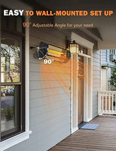 Load image into Gallery viewer, Electric Patio Heater, 1500W Garage Heater w/Remote Control 9H Timer, 3S Fast Heating Outdoor Heater for Patio, w/Tip-Over &amp; Overheating Protection, Waterproof Wall-Mounted/Freestanding Heater
