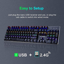 Load image into Gallery viewer, G-Cord Wireless Mechanical Gaming Keyboard, 104 Keys Wired Keyboard with Numpad, Anti-Ghosting Computer Keyboard for PC Desktop Gamers
