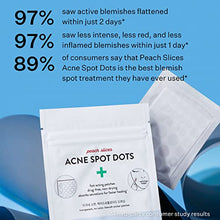 Load image into Gallery viewer, Peach Slices Acne Spot Dots | Clear Hydrocolloid Acne Pimple Patch for Zits and Breakouts | Treats, Drains, and Shrinks Blemishes | Vegan and Cruelty-Free | Three Sizes 7mm, 10mm, 12mm (30 Count)

