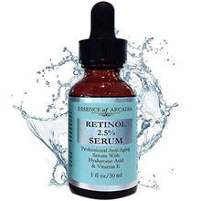 Load image into Gallery viewer, RETINOL 2.5% Serum, High Strength - Professional Anti- Aging Formula With Hyaluronic Acid and Vitamin E by Essence of Arcadia, Minimize Wrinkles, Fade Dark Spots
