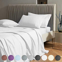 Load image into Gallery viewer, SAKIAO Queen Size Bed Sheets Set - Brushed Microfiber 1800 Thread Count Percale - 16" Deep Pocket Egyptian Sheets Beautiful Breathable Wrinkle Free &amp; Fade Resistant - 4 Piece (White,Queen)
