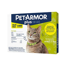 Load image into Gallery viewer, PetArmor Plus for Cats, Flea &amp; Tick Prevention for Cats (Over 1.5 lb), Includes 6 Month Supply of Topical Flea Treatments
