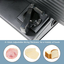 Load image into Gallery viewer, Elite Platinum Ultimate Precision Electric Deli Food Meat Slicer Removable Stainless Steel Blade, Adjustable Thickness, Ideal for Cold Cuts, Hard Cheese, Vegetables &amp; Bread, 7.5”, Black
