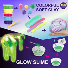 Load image into Gallery viewer, DIY Jumbo Slime Kit for Girls Boys Kids, Funkidz Ultimate Fluffy Cloud Clear Butter Glitter Glow in Dark Slime Making Kits Includes 33 Ready Slime Clay Unicorn Charms Supplies Stress Relief Toy
