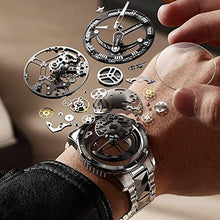 Load image into Gallery viewer, Skeleton Mens Watch Automatic Mechanical Self Winding Luxury Sapphire Crystal Tungsten Steel Waterproof Luminous Dress Wrist Watch
