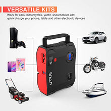 Load image into Gallery viewer, Portable Jump Starter with Air Compressor, UTRAI Jstar5 150 PSI 2000A 24000mAh(8L Gas 7.5L Diesel Engine) 12V Battery Jump Pack with Emergency Light LCD Screen USB QC3.0 for Cars, Trucks, SUV
