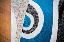Load image into Gallery viewer, 0327 Turquoise White Gray Black 5'2x7'2 Area Rug Abstract Carpet
