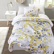 Load image into Gallery viewer, Comfort Spaces Bed in A Bag - Trendy Casual Design Cozy Comforter with Complete Sheet Set with Side Pocket, All Season Cover, Matching Shams, Twin XL(66 in x 90 in), Nina, Floral Yellow/Grey 6 Piece
