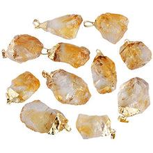 Load image into Gallery viewer, TUMBEELLUWA Natural Crystal Pendant Necklace Raw Stone Gemstone Gold Plated Healing Irregular Handmade Jewelry for Women,Citrine
