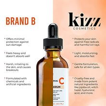 Load image into Gallery viewer, KIZZ Vitamin C Serum - Facial Skin Care Formulated with Hyaluronic Acid, Vitamin E, Aloe, Jojoba Oil &amp; Witch Hazel - For Brightening &amp; Moisturizing Skin - Helps Lift Fine Lines, Wrinkles - 2 fl. Oz

