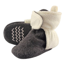 Load image into Gallery viewer, Hudson Baby Unisex Cozy Fleece Booties, Heather Charcoal Cream, 0-6 Months

