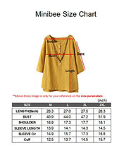 Load image into Gallery viewer, Minibee Women's 3/4 Sleeve Cotton Linen Jacquard Blouses Top T-shirt (M, Apricot)
