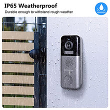 Load image into Gallery viewer, ETSROW Wireless Video Doorbell Camera with Chime, 2K Resolution, 10000mAh Rechargeable Battery, Motion Detection, 2-Way Audio, 166° View, Night Vision, IP65 Weatherproof, Support Local/Cloud Storage
