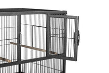 Load image into Gallery viewer, Prevue Pet Products F070 Hampton Deluxe Divided Breeder Cage with Stand,Black Hammertone,1/2"
